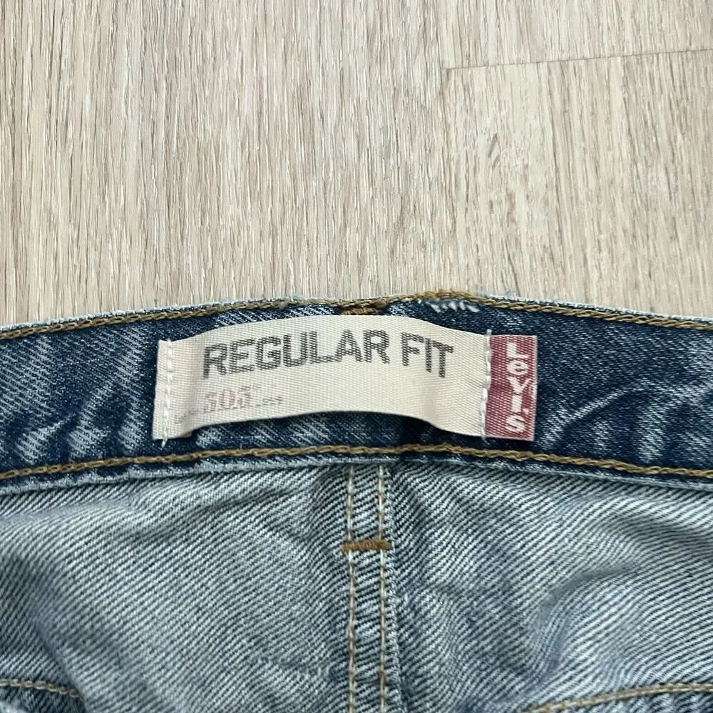 Levi's 505 Jeans Mens 35x30 Blue Medium Wash Regular Fit Straight Leg Y2K Cotton